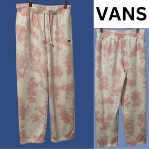 Vans Wide Leg Sweatpants Pink and Ivory